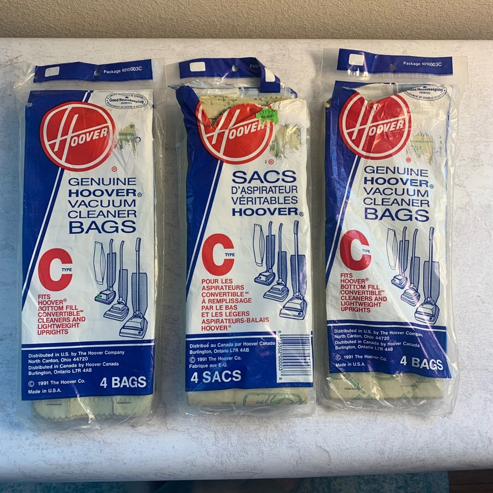 Hoover Type C Vacuum Bags 10 Count Blue Convertible Upright Vintage 1990s